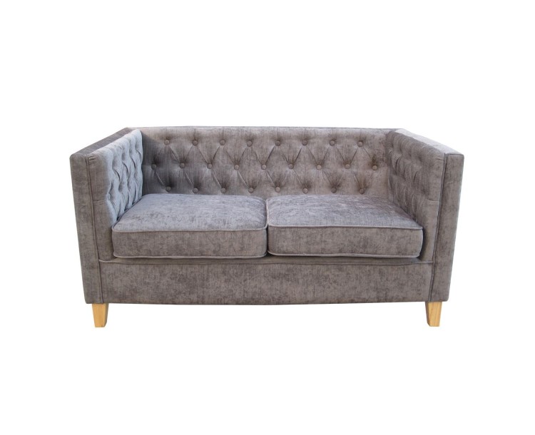 York Grey Compact 2 Seater Sofa