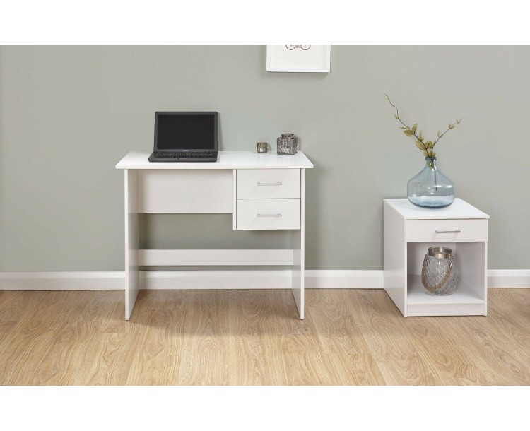 Modern Panama Desk Table Living Room Office Furniture Laptop White