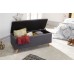 Dark Charcoal Grey Secreto Hopsack Fabric Lift Up Ottoman Storage Bench