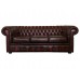 Chesterfield Real Leather Oxblood Red 3 Seater Sofa Bed