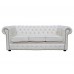 Chesterfield White Genuine Leather 3 Seater Sofa Bed