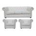 Chesterfield Real Leather 3 Seater & 2 Club Chair Suite