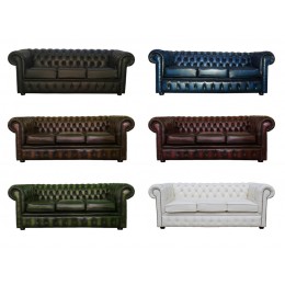 Chesterfield 100% Genuine Leather Three Seater Sofa Collection