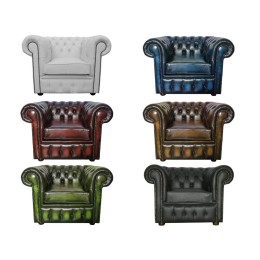 Chesterfield 100% Genuine Leather Club Chair Collection