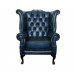 Chesterfield 100% Genuine Leather Queen Anne Chair Collection