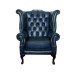 Chesterfield 100% Genuine Leather Queen Anne Chair Collection