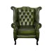 Chesterfield 100% Genuine Leather Queen Anne Chair Collection