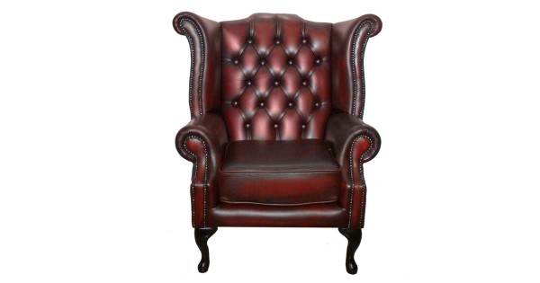 Oxblood queen anne shop chair