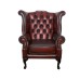 Chesterfield 100% Genuine Leather Queen Anne Chair Collection