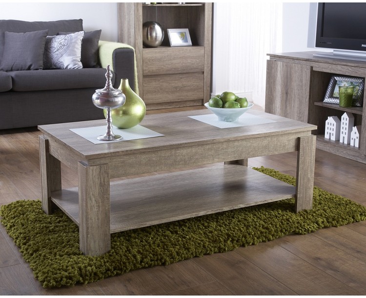 Canyon Oak Living Room Rustic 3D Oak Effect Coffee Table