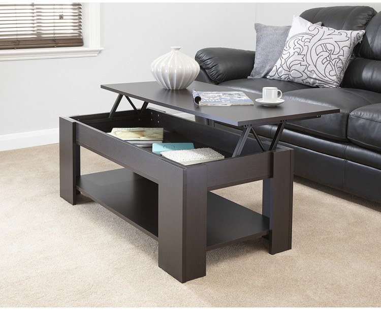 Julie Lift Up Top Coffee Table Espresso Quality Finish