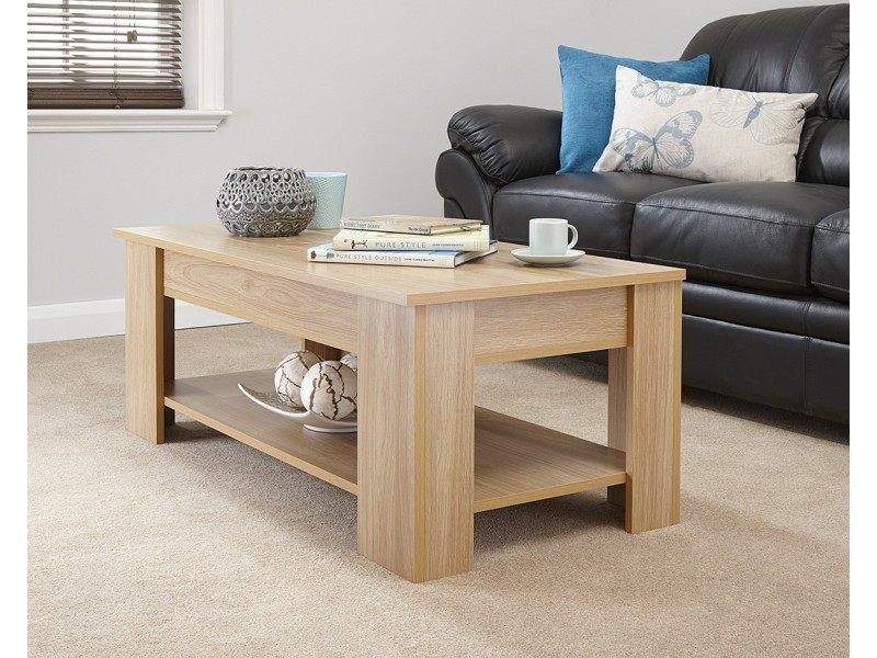 Julie Lift Up Top Coffee Table In Oak Quality Finish