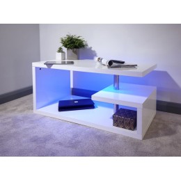 Post-Modern White High Gloss Polar LED Coffee Table