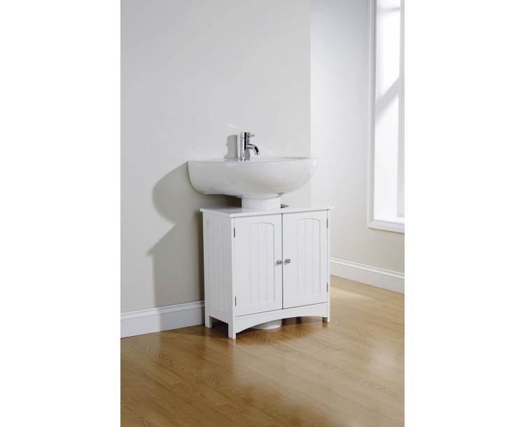 Colonial Modern 2 Door White Bathroom Under Sink Storage