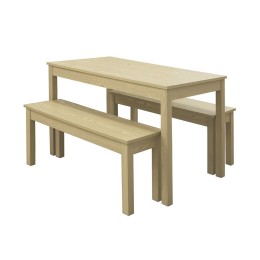 Compact Ohio Dining Set Oak Bench Design