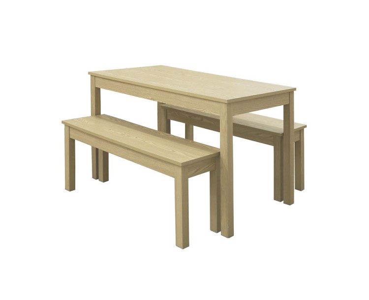 Compact Ohio Dining Set Oak Bench Design