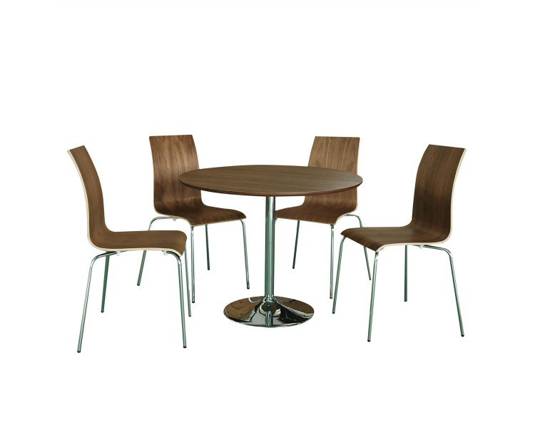 Soho Dining Set Walnut Veneer