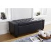 Verona Ottoman Bench Foot Stool Faux Leather Seat Box Black