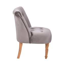 Lydia Fabric Chair Silver Deep Buttoned