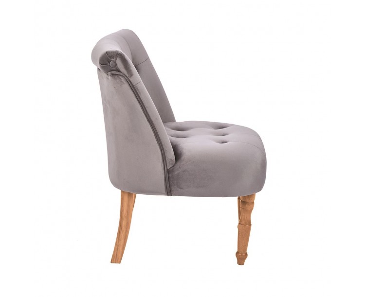 Lydia Fabric Chair Silver Deep Buttoned