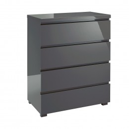 Puro Bedroom Charcoal High Gloss 4 Drawer Chest