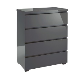 Puro Bedroom Charcoal High Gloss 4 Drawer Chest