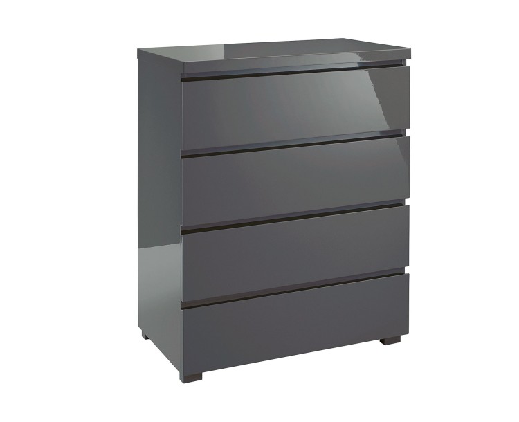 Puro Bedroom Charcoal High Gloss 4 Drawer Chest