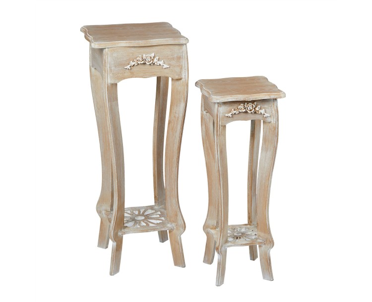 Provence Plant stand set of 2 Weathered Oak