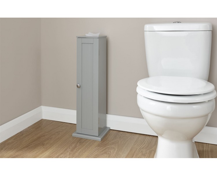 Contemporary Colonial Grey Toilet Roll Cupboard with Shelf Bathroom Unit