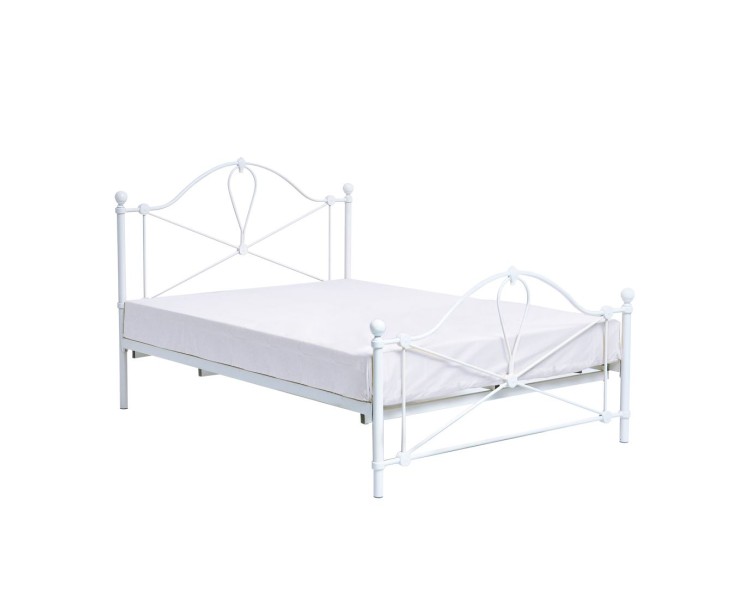 Bronte White Metal 5FT Kingsize Bed