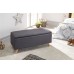 Dark Charcoal Grey Secreto Hopsack Fabric Lift Up Ottoman Storage Bench