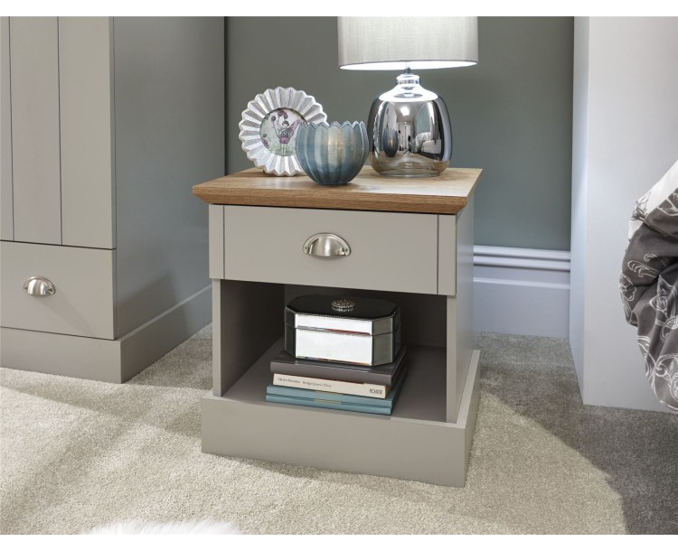 Kendal Grey Bedroom 1 Drawer Bedside