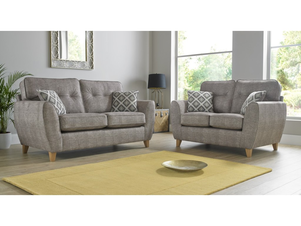 Maya Grey 3 2 Seat Deep Fill Fabric Living Room Sofas