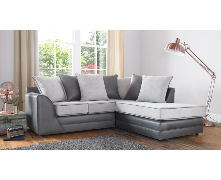 Missouri Fabric Silver Corner Sofa