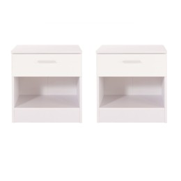 Pair of Ottawa White Bedside Table Cabinet