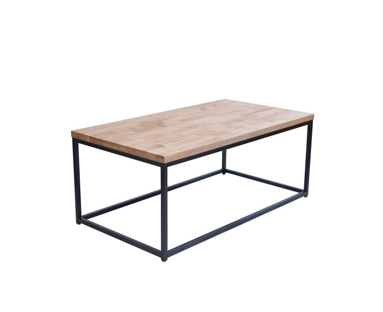 Mirelle Coffee Table Solid Oak Black Metal Frame