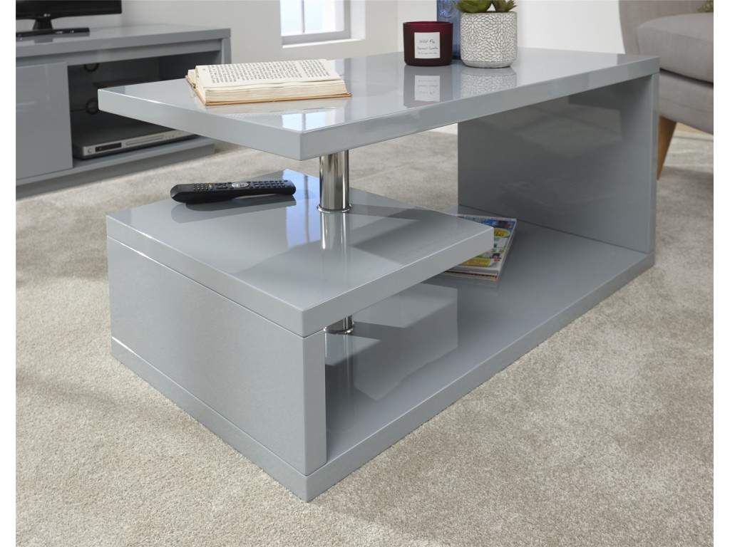 led coffee table grey