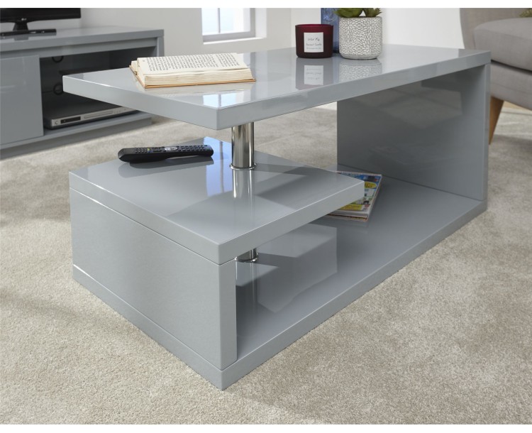 Polar High Gloss LED Coffee Table Grey