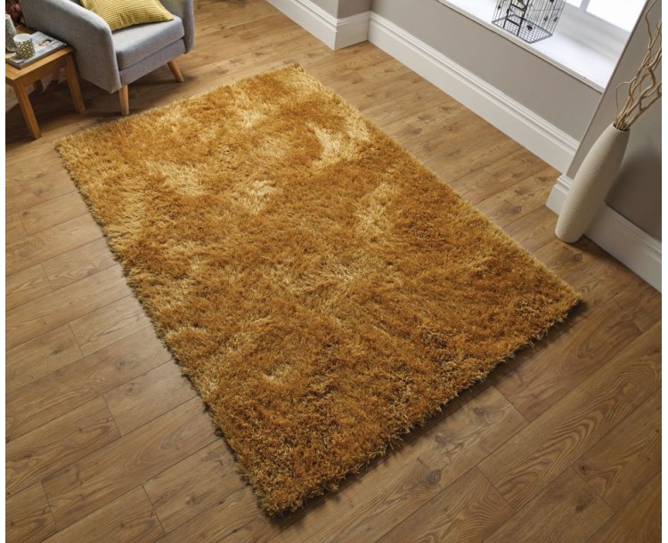 Soft Shaggy Dazzle Ochre Rug