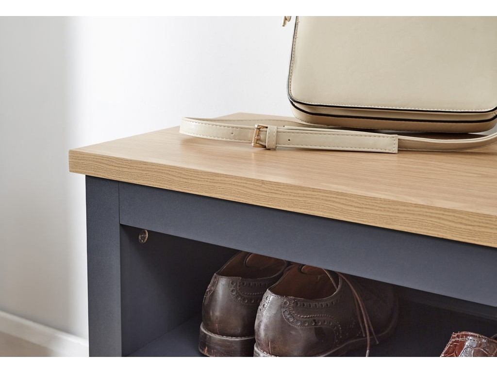 Lancaster Simple Shoe Bench Slate Blue
