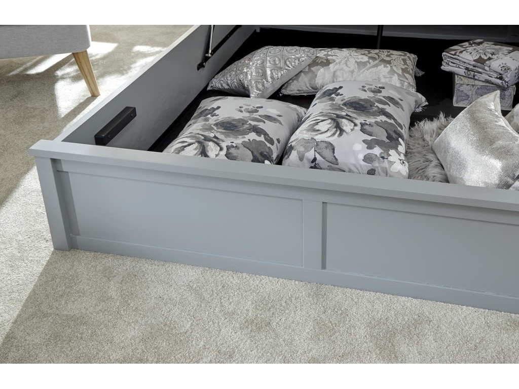 Como 135cm Wooden Ottoman Bed Grey