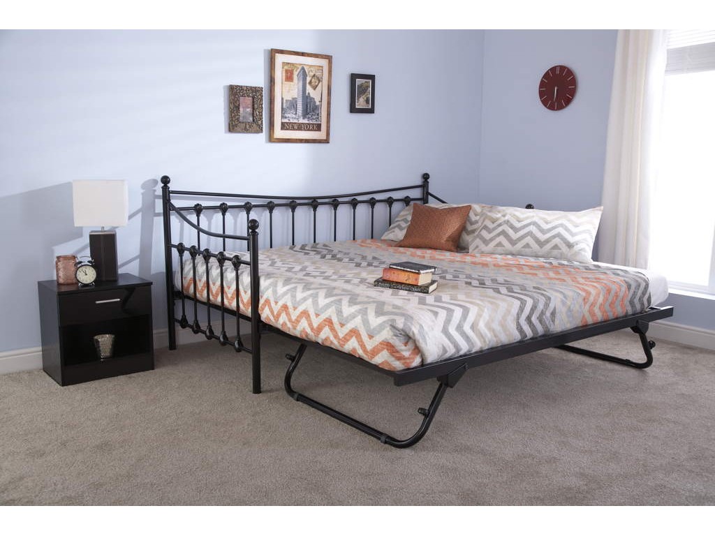 Memphis Day Bed With Trundle Bed Black
