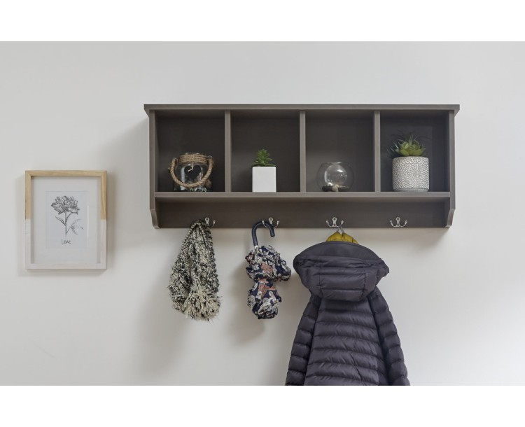 Kempton Wall Rack Storage Unit in Grey