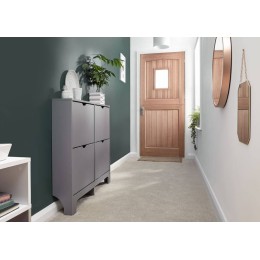 Narrow 4 Drawer Shoe Cabinet in Grey