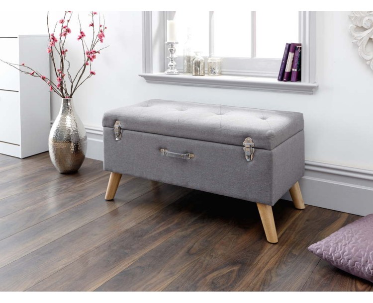 Minstrel Storage Ottoman Large Grey