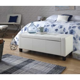 Verona Ottoman Bench White PU