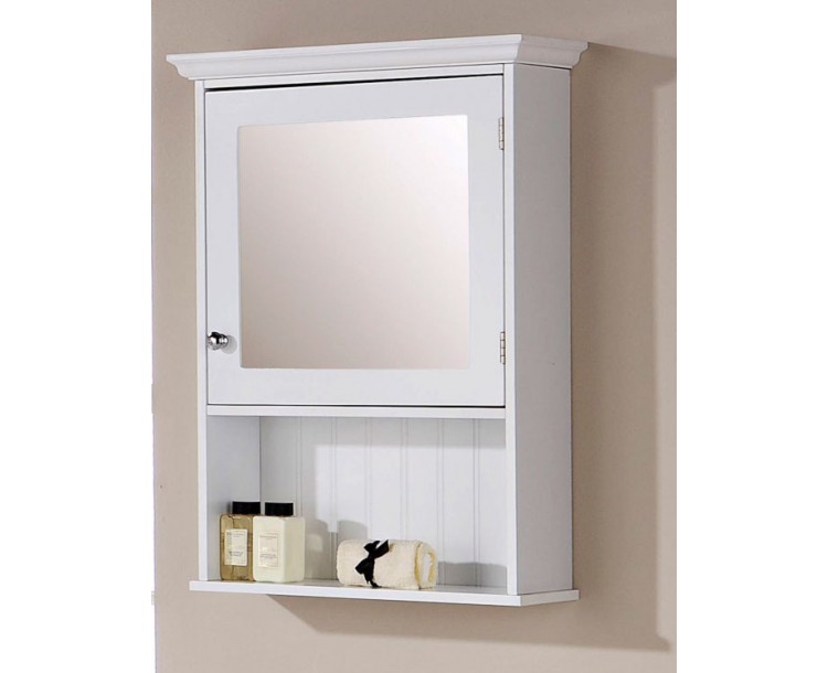 Colonial White Mirrored Bathroom Cabinet
