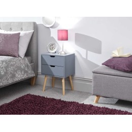 Nyborg Single 2 Drawer Bedside Dark Grey