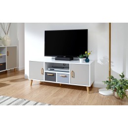 Delta Large TV Unit White/Grey Multi