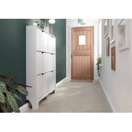 Narrow 6 Drawer Shoe Cabinet in White